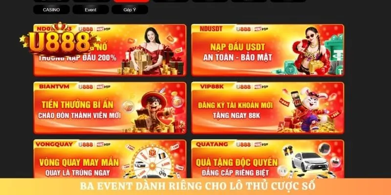 Ba event dành riêng cho lô thủ cược số