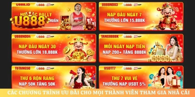 Các chương trình ưu đãi cho mọi thành viên tham gia nhà cái