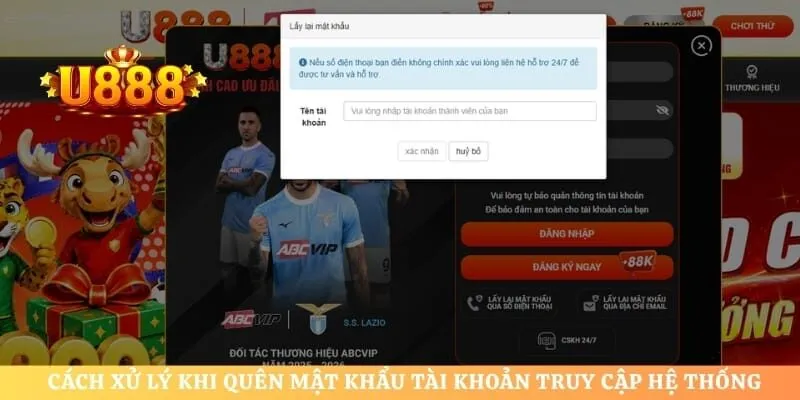 Cách xử lý khi quên mật khẩu tài khoản truy cập hệ thống