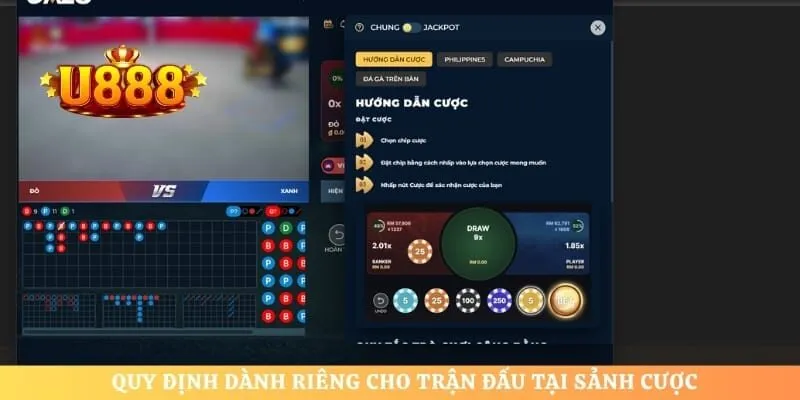 Quy định dành riêng cho trận đấu tại sảnh cược