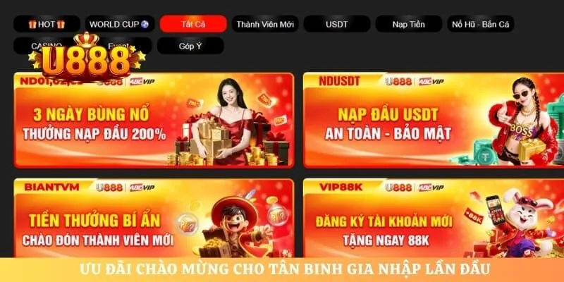 Ưu đãi chào mừng cho tân binh gia nhập lần đầu