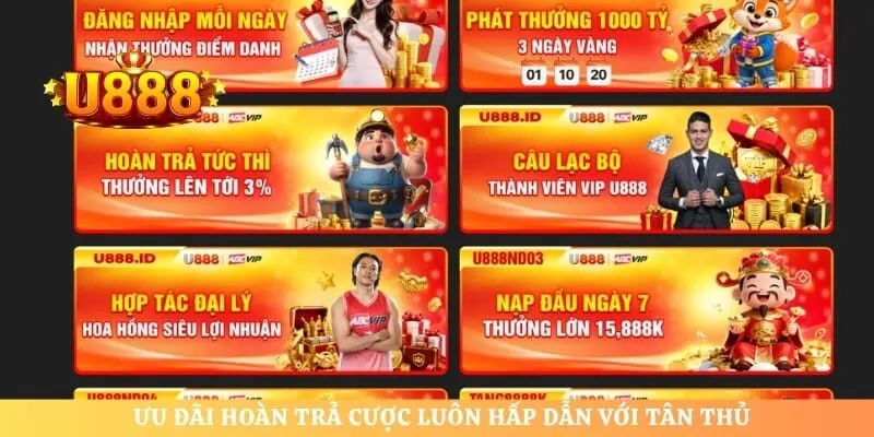 Ưu đãi hoàn trả cược luôn hấp dẫn với tân thủ